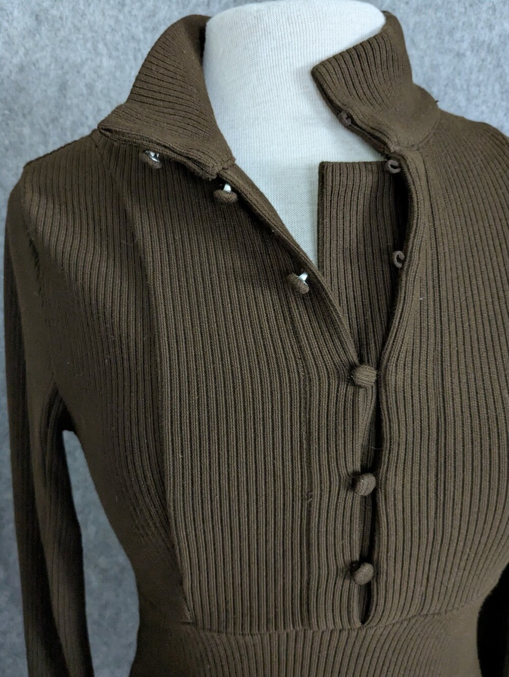 Solid Citizen Equestrian Kori Top Chocolate Brown Rib Knit Size Lg - Picture 2 of 11